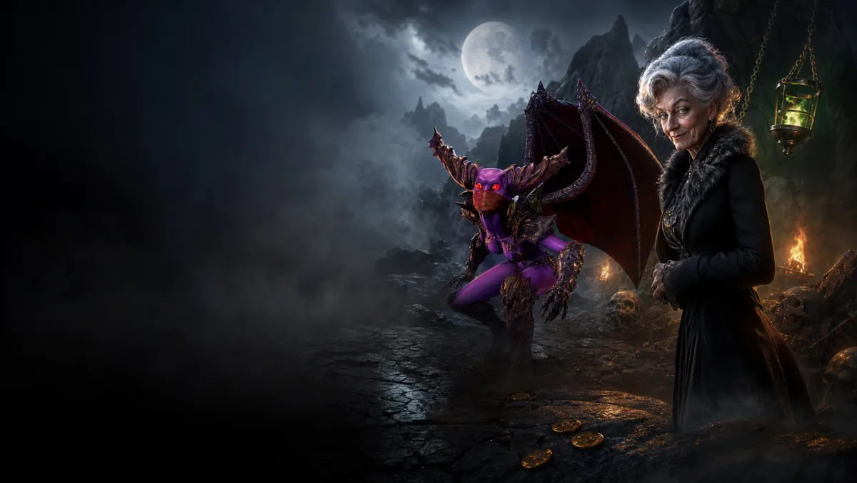 A shadowy horror-game character in a haunted world