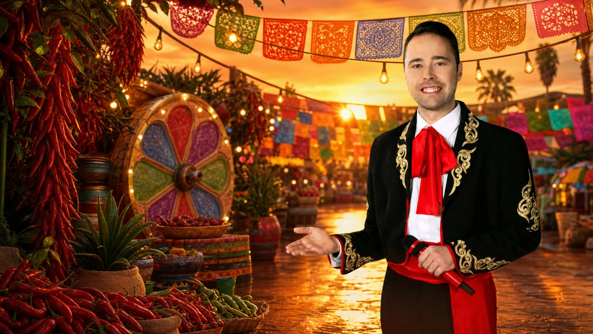 The Extra Chilli host in a vibrant festival game world
