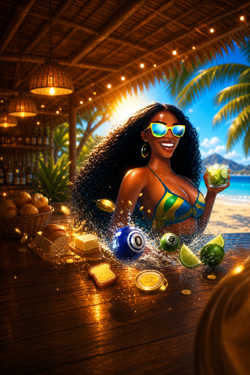 A lively restaurant game scene filled with characters
